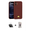 MARSİLYAN™- iPhone 11 Kılıf Vadi Çizgi Prime - Siyah Bilvis 3D Cam Ekran Koruyucu + Şeffaf Kamera Lens Koruma Cam