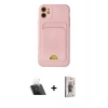 MARSİLYAN™- iPhone 11 Kılıf Vadi Çizgi Prime - Siyah Bilvis 3D Cam Ekran Koruyucu + Şeffaf Kamera Lens Koruma Cam
