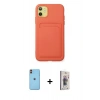 MARSİLYAN™- iPhone 11 Kılıf Vadi Çizgi Prime - Siyah Bilvis 3D Cam Ekran Koruyucu + Neon Fosforlu Kamera Lens - TU