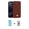 MARSİLYAN™- iPhone 11 Kılıf Vadi Çizgi Prime - Siyah Bilvis 3D Cam Ekran Koruyucu + Neon Fosforlu Kamera Lens - TU
