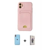 MARSİLYAN™- iPhone 11 Kılıf Vadi Çizgi Prime - Siyah Bilvis 3D Cam Ekran Koruyucu + Neon Fosforlu Kamera Lens - TU