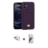 MARSİLYAN™- iPhone 11 Kılıf Vadi Çizgi Prime - Siyah Bilvis 3D Mat Cam Ekran Koruyucu + Pers Alüminyum Kamera Lens - GD