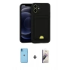 MARSİLYAN™- iPhone 11 Kılıf Vadi Çizgi Prime - Siyah Bilvis 3D Mat Cam Ekran Koruyucu + Neon Fosforlu Kamera Lens - MI