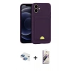 MARSİLYAN™- iPhone 11 Kılıf Vadi Çizgi Prime - Siyah Bilvis 3D Mat Cam Ekran Koruyucu + Pers Alüminyum Kamera Lens - GI