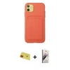 MARSİLYAN™- iPhone 11 Kılıf Vadi Çizgi Prime - Siyah Bilvis 3D Mat Cam Ekran Koruyucu + Rainbow Kamera Lens Koruma Cam - KI