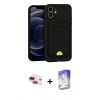 MARSİLYAN™- iPhone 11 Kılıf Vadi Çizgi Prime - Siyah Bilvis 5in1 3D Magic Cam Ekran Koruyucu + Pers Alüminyum Kamera Lens - KI