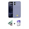 MARSİLYAN™- iPhone 11 Kılıf Vadi Çizgi Prime - Siyah Bilvis 5in1 3D Magic Cam Ekran Koruyucu + Kırmızı Raze Metal Kamera Lens