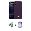 MARSİLYAN™- iPhone 11 Kılıf Vadi Çizgi Prime - Siyah Bilvis 5in1 3D Magic Cam Ekran Koruyucu + Kırmızı Raze Metal Kamera Lens