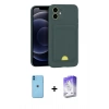 MARSİLYAN™- iPhone 11 Kılıf Vadi Çizgi Prime - Siyah Bilvis 5in1 3D Magic Cam Ekran Koruyucu + Neon Fosforlu Kamera Lens - MI