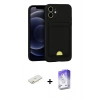 MARSİLYAN™- iPhone 11 Kılıf Vadi Çizgi Prime - Siyah Bilvis 5in1 3D Magic Cam Ekran Koruyucu + Renkli Kamera Lens Koruma Cam - TU