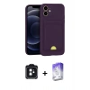 MARSİLYAN™- iPhone 11 Kılıf Vadi Çizgi Prime - Siyah Bilvis 5in1 3D Magic Cam Ekran Koruyucu + PVD Metal Kamera Lens - SH