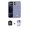 MARSİLYAN™- iPhone 11 Kılıf Vadi Çizgi Prime - Siyah Bilvis 5in1 3D Magic Cam Ekran Koruyucu + PVD Metal Kamera Lens - SH
