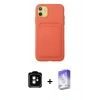 MARSİLYAN™- iPhone 11 Kılıf Vadi Çizgi Prime - Siyah Bilvis 5in1 3D Magic Cam Ekran Koruyucu + PVD Metal Kamera Lens - TU