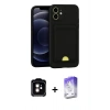 MARSİLYAN™- iPhone 11 Kılıf Vadi Çizgi Prime - Siyah Bilvis 5in1 3D Magic Cam Ekran Koruyucu + PVD Metal Kamera Lens - TU