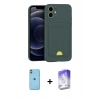 MARSİLYAN™- iPhone 11 Kılıf Vadi Çizgi Prime - Siyah Bilvis 5in1 3D Magic Cam Ekran Koruyucu + Neon Fosforlu Kamera Lens - YL