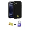 MARSİLYAN™- iPhone 11 Kılıf Vadi Çizgi Prime - Siyah Bilvis 5in1 5D Magic Hayalet Cam Ekran Koruyucu + Kırmızı Rainbow Kamera Lens Koruma Cam