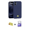 MARSİLYAN™- iPhone 11 Kılıf Vadi Çizgi Prime - Siyah Bilvis 5in1 5D Magic Hayalet Cam Ekran Koruyucu + Kırmızı Rainbow Kamera Lens Koruma Cam