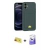 MARSİLYAN™- iPhone 11 Kılıf Vadi Çizgi Prime - Siyah Bilvis 5in1 5D Magic Hayalet Cam Ekran Koruyucu + Kırmızı Rainbow Kamera Lens Koruma Cam