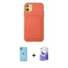 MARSİLYAN™- iPhone 11 Kılıf Vadi Çizgi Prime - Siyah Bilvis 5in1 5D Magic Hayalet Cam Ekran Koruyucu + Neon Fosforlu Kamera Lens - MI
