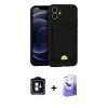 MARSİLYAN™- iPhone 11 Kılıf Vadi Çizgi Prime - Siyah Bilvis 5in1 5D Magic Hayalet Cam Ekran Koruyucu + PVD Metal Kamera Lens - MI