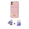 MARSİLYAN™- iPhone 11 Kılıf Vadi Çizgi Prime - Siyah Bilvis 5in1 5D Magic Hayalet Cam Ekran Koruyucu + Raze Metal Kamera Lens - MR