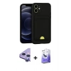 MARSİLYAN™- iPhone 11 Kılıf Vadi Çizgi Prime - Siyah Bilvis 5in1 5D Magic Hayalet Cam Ekran Koruyucu + Raze Metal Kamera Lens - MR