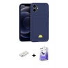 MARSİLYAN™- iPhone 11 Kılıf Vadi Çizgi Prime - Siyah Bilvis 5in1 5D Magic Hayalet Cam Ekran Koruyucu + Pembe Renkli Kamera Lens Koruma Cam