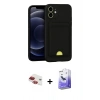 MARSİLYAN™- iPhone 11 Kılıf Vadi Çizgi Prime - Siyah Bilvis 5in1 5D Magic Hayalet Cam Ekran Koruyucu + Pers Alüminyum Kamera Lens - KI