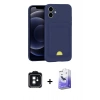 MARSİLYAN™- iPhone 11 Kılıf Vadi Çizgi Prime - Siyah Bilvis 5in1 5D Magic Hayalet Cam Ekran Koruyucu + PVD Metal Kamera Lens - SH