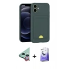 MARSİLYAN™- iPhone 11 Kılıf Vadi Çizgi Prime - Siyah Bilvis 5in1 5D Magic Hayalet Cam Ekran Koruyucu + Raze Metal Kamera Lens - KI