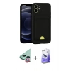MARSİLYAN™- iPhone 11 Kılıf Vadi Çizgi Prime - Siyah Bilvis 5in1 5D Magic Hayalet Cam Ekran Koruyucu + Raze Metal Kamera Lens - KI