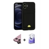 MARSİLYAN™- iPhone 11 Kılıf Vadi Çizgi Prime - Siyah Bilvis 5in1 5D Magic Hayalet Cam Ekran Koruyucu + Raze Metal Kamera Lens - SH