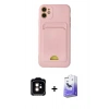 MARSİLYAN™- iPhone 11 Kılıf Vadi Çizgi Prime - Siyah Bilvis 5in1 5D Magic Hayalet Cam Ekran Koruyucu + Turuncu PVD Metal Kamera Lens