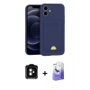 MARSİLYAN™- iPhone 11 Kılıf Vadi Çizgi Prime - Siyah Bilvis 5in1 5D Magic Hayalet Cam Ekran Koruyucu + Turuncu PVD Metal Kamera Lens