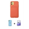 MARSİLYAN™- iPhone 11 Kılıf Vadi Çizgi Prime - Siyah Bilvis 5in1 5D Magic Hayalet Cam Ekran Koruyucu + Neon Fosforlu Kamera Lens - YL