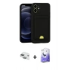 MARSİLYAN™- iPhone 11 Kılıf Vadi Çizgi Prime - Siyah Bilvis 5in1 5D Magic Hayalet Cam Ekran Koruyucu + Pers Alüminyum Kamera Lens - YL