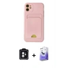 MARSİLYAN™- iPhone 11 Kılıf Vadi Çizgi Prime - Siyah Bilvis 5in1 5D Magic Hayalet Cam Ekran Koruyucu + PVD Metal Kamera Lens - YL