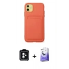 MARSİLYAN™- iPhone 11 Kılıf Vadi Çizgi Prime - Siyah Bilvis 5in1 5D Magic Hayalet Cam Ekran Koruyucu + PVD Metal Kamera Lens - YL