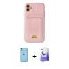MARSİLYAN™- iPhone 11 Kılıf Vadi Çizgi Prime - Siyah Bilvis 5in1 5D Magic Hayalet Cam Ekran Koruyucu + Neon Fosforlu Kamera Lens - YL