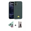 MARSİLYAN™- iPhone 11 Kılıf Vadi Çizgi Prime - Siyah Bilvis Hayalet Cam Ekran Koruyucu + Raze Metal Kamera Lens - KI