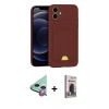 MARSİLYAN™- iPhone 11 Kılıf Vadi Çizgi Prime - Siyah Bilvis Hayalet Cam Ekran Koruyucu + Raze Metal Kamera Lens - KI