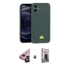 MARSİLYAN™- iPhone 11 Kılıf Vadi Çizgi Prime - Siyah Bilvis Hayalet Cam Ekran Koruyucu + Raze Metal Kamera Lens - SH