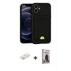 MARSİLYAN™- iPhone 11 Kılıf Vadi Çizgi Prime - Siyah Bilvis Hayalet Cam Ekran Koruyucu + Renkli Kamera Lens Koruma Cam - TU