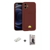 MARSİLYAN™- iPhone 11 Kılıf Vadi Çizgi Prime - Siyah Bilvis Hayalet Cam Ekran Koruyucu + Renkli Kamera Lens Koruma Cam - TU