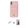 MARSİLYAN™- iPhone 11 Kılıf Vadi Çizgi Prime - Siyah Bilvis Hayalet Cam Ekran Koruyucu + Renkli Kamera Lens Koruma Cam - TU