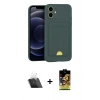 MARSİLYAN™- iPhone 11 Kılıf Vadi Çizgi Prime - Siyah Buffer Cam Ekran Koruyucu + Kamera Lens Koruma Cam - SF