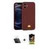 MARSİLYAN™- iPhone 11 Kılıf Vadi Çizgi Prime - Siyah Buffer Cam Ekran Koruyucu + Kamera Lens Koruma Cam - SF