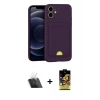 MARSİLYAN™- iPhone 11 Kılıf Vadi Çizgi Prime - Siyah Buffer Cam Ekran Koruyucu + Kamera Lens Koruma Cam - SF