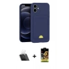 MARSİLYAN™- iPhone 11 Kılıf Vadi Çizgi Prime - Siyah Buffer Cam Ekran Koruyucu + Kamera Lens Koruma Cam - SF