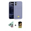 MARSİLYAN™- iPhone 11 Kılıf Vadi Çizgi Prime - Siyah Buffer Cam Ekran Koruyucu + Kırmızı Raze Metal Kamera Lens